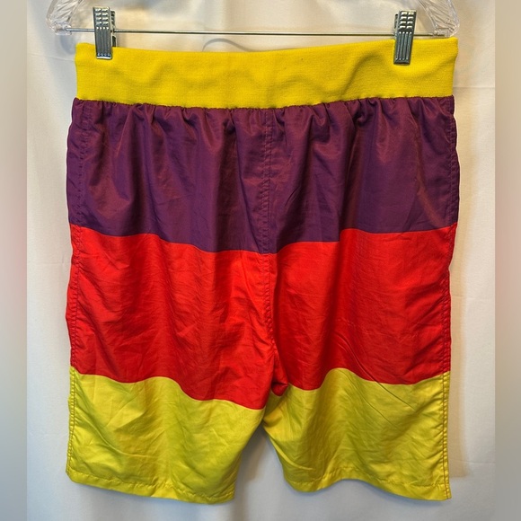 Icon. Tiger SET 2XL Colorblock 90s Style Track Jacket & Shorts Purple Yellow Red - Picture 11 of 13